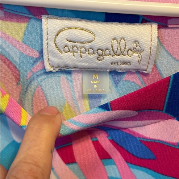 Pappagallo Multicolor Floral Print Dress in Blue, Pink & Yellow - Picture 2 of 3